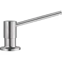 BLANCO Spülmittelspender "TORRE", silber (silberfarben), B:14cm H:28cm L:6cm, Edelstahl, Dosierspender, Spülmittelspender, Edelstahl gebürstet