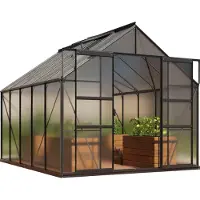 Pergart Vitavia, Aktionsangebot (inkl. 100 Euro Zubehör): Gewächshaus "Mars 8300", schwarz, 8,3 m², 6 mm HKP