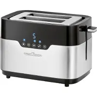 ProfiCook Toaster PC-TA 1170, Wide Slot, Sensor Touch, Brötchenaufsatz, Krümelschublade, Zentrierfunktion, 7 Bräunungsstufen, Edelstahlgehäuse