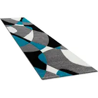 Paco Home Teppich "Diamond 664" Gr. 12, blau (türkis), B:80cm H:16mm L:300cm, Kunstfaser, Teppiche, Teppich, 3D-Design, Kurzflor, 3D-Design, modernes geometrisches Muster