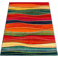 Paco Home Teppich "Canvas 773", bunt (mehrfarbig), B:200cm H:16mm L:290cm, Polypropylen (PP), Teppiche, Teppich, Kurzflor, moderner Streifen, ideal im Wohnzimmer & Schlafzimmer