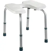 Wenko Hygienehocker "Secura", weiß, B:46cm T:53,5cm, Duschhocker, Hygienehocker, höhenverstellabr