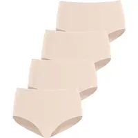 LASCANA Taillenslip , Damen, Gr. 40/42, Jersey, beige (champagner), Jersey, Obermaterial: 95% Baumwolle, 5% Elasthan, unifarben, körpernah, Unterhosen Taillenslip, aus elastischer Baumwolle