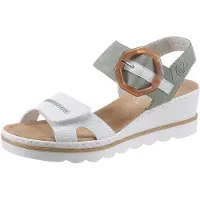 Rieker Damen Sandalette weiss kombi, Damen:42 EU