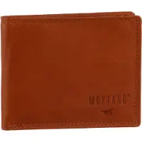 Mustang echt Leder Herren Geldbörse Portemonnaie schön flach cognac braun