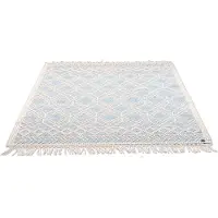 Tom Tailor Teppich HOME "Colored Macrame", blau, B:160cm H:10mm L:230cm, Schurwolle, Teppiche, Teppich, Handweb Teppich, reine Wolle, handgewebt, mit Fransen, Scandi Design