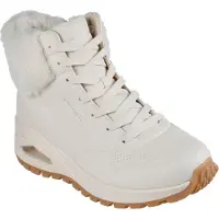 SKECHERS Schnürboots "UNO RUGGED - FALL AIR", Damen, Gr. 35, beige, Lederimitat, Textil, unifarben, Schuhe Schnürboots, Winterboots mit Air-Cooled Memory Foam Komfort-Innensohle