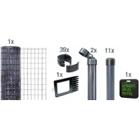 Alberts 693602 Fix-Clip Pro Gartenzaun, Höhe 122 cm, Länge 25 m, Zaun-Komplettset zum Einbetonieren, anthrazit
