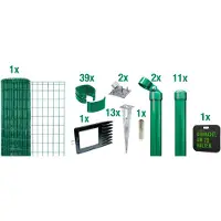 Alberts 695699 Fix-Clip Pro Gartenzaun, Höhe 102 cm, Länge 25 m, Zaun-Komplettset mit Bodenhülse ohne Betonieren, grün