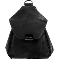 Bruno Banani 1100000002199 , Damen, Gr. B/H/T: 25cm x 20cm x 9cm, onesize, schwarz, Leder, Rindsleder, unifarben, Rucksäcke 1100000002199, echt Leder