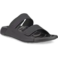 Ecco Pantolette "COZMO W", Damen, Gr. 37, schwarz, Leder, Schuhe Pantolette, Sommerschuh, Schlappen mit zwei Klettverschlussriemen