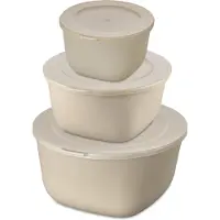 Koziol Frischhaltedosen Set CONNECT BOX STOCKHOLM, 3-teilig, Praktisches Dosenset für ein luftdichtes Aufbewahren von Lebensmitteln, 1 Set, Farbe: beige