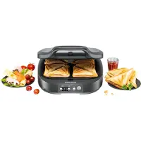 Rommelsbacher Sandwichmaker "ST 1800 für American Toasts im XL Format", grau (schiefergrau), B:36,5cm H:13cm T:31,5cm, Sandwichmaker, Sandwichmaker