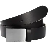 Tom Tailor Koppelgürtel "TTLUIGI", Jungen, Gr. 70, schwarz, Rindsleder, unifarben, Gürtel Koppelgürtel, 4 cm breiter Kinder Gürtel, Jungs, Koppelschließe