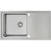 Respekta Edelstahlspüle , silber, B:86cm H:19cm T:50cm, Edelstahl, Küchenspülen, Edelstahlspüle