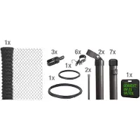 Alberts Maschendrahtzaun ALBERTS, grau (anthrazit, metallic, zum einbetonieren), H:100cm, Stahl, Zaunelemente, Maschendrahtzaun, verschiedene Abmessungen, mit oder ohne Bodenhülse