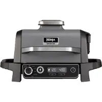 Ninja Tischgrill "OG701EU Woodfire Elektrischer Outdoor Grill & Smoker", schwarz, B:46cm H:34cm T:46cm, Kontaktgrill_Standgrill_Tischgrill_Teppanyakigrill, Tischgrill, Elektrischer Outdoor Grill