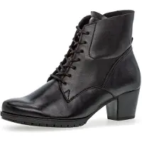 Gabor Schnürstiefelette "Palma", Damen, Gr. 38, schwarz, Nappaleder, unifarben, Schuhe Schnürstiefelette, mit Innenreißverschluss