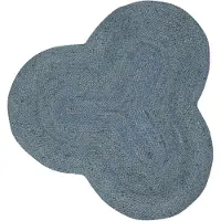 Carpetfine Teppich "Alia Juteteppich", wolkenförmig, 10 mm Höhe, handgewebt aus Jute, Naturteppich, Sonderform blau, Boho Style, uni