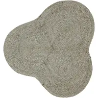 Carpetfine Teppich "Alia Juteteppich", grau (taupe), B:120cm H:10mm L:120cm, Jute, Teppiche, Teppich, handgewebt aus Jute, Naturteppich, Sonderform blau, Boho Style, uni