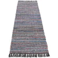 Carpetfine Teppich "Kelim Chindi, Wendeteppich", rechteckig, 6 mm Höhe, handgewebt, Fleckerlteppich mit Fransen, auch vielen in Läufergrößen