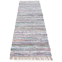 Carpetfine Teppich "Kelim Chindi, Wendeteppich", rechteckig, 6 mm Höhe, handgewebt, Fleckerlteppich mit Fransen, auch vielen in Läufergrößen
