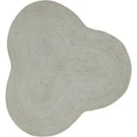 Carpetfine Teppich "Alia Juteteppich", beige (creme), B:60cm H:10mm L:60cm, Jute, Teppiche, Teppich, handgewebt aus Jute, Naturteppich, Sonderform blau, Boho Style, uni