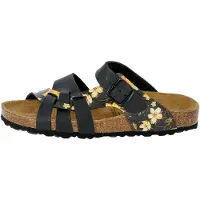 Lico Damen Bioline Flora Hausschuh, Schwarz Gelb, 39 EU