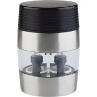 Aps -Germany 40544, Salz- und Pfeffermühlen-Set, Schwarz, Edelstahl, Transparent, Acryl, Edelstahl, 60 mm, 45 mm, 95 mm