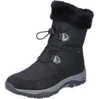 Rieker Winterboots , Damen, Gr. 37, Warmfutter, schwarz, Lederimitat, Textil, Schuhe Winterboots, mit Fellimitat-Besatz am Schaftrand