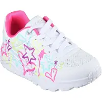 SKECHERS Uno Lite My Drip 310391L/WM Sneaker, Girls, Synthetik, White/Multi - Kinderschuhe Teens Mädchen Gr. 25 - 42, Weiß