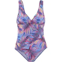 LASCANA Badeanzug "Breese", Damen, Gr. 38, Cup C, blau (himmelblau bedruckt), Polyamid, bedruckt, Badeanzüge Badeanzug, tolle Rückenlösung