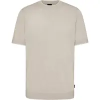 Bugatti T-Shirt , Herren, Gr. 4XL, beige, 75% Baumwolle, 25% Polyacryl, regular fit, Rundhals, Rippbündchen, Shirts T-Shirt, mit Kontraststreifen