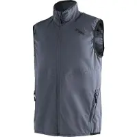 Maier Sports Softshellweste "Brims Vest M", Herren, Gr. 46, blau (graublau), 100% Polyester (recycelt), Westen Softshellweste, atmungsaktive Herren Weste, wasserabweisende Outdoorweste