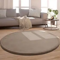 Paco Home Teppich "Tatami 475", beige, H:24mm Ø:80cm, Polyester, Teppiche, Teppich, Kurzflor, Uni Farben, mit Memory Foam, waschbar