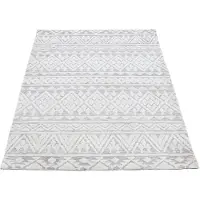 Carpetfine Teppich "Holly 2", beige (creme,hellgrau), B:120cm H:12mm L:170cm, Polyester, Teppiche, Teppich, Rauten Motiv, Hoch-Tief Struktur, Wohnzimmer