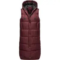 MARIKOO Damen Winterweste Sayorii – lang, warm & mit Kapuze