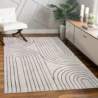 Paco Home Teppich "Tuana 215" rechteckig 15 mm Höhe Kurzflor, Regenbogen, Hoch-Tief Struktur, Scandi-Look
