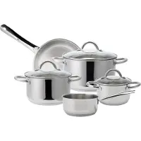 Echtwerk Topf-Set "Silber-Edition", Edelstahl 18/8, (Set, 8 tlg., je 1 Kochtopf 16/20/24 cm, Kasserolle 16 cm, Bratpfanne 24 cm), für alle Herdarten geeignet, Induktion