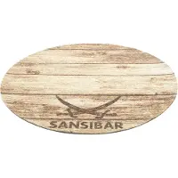 Sansibar Teppich "Keitum 009", braun, H:3mm Ø:160cm, Polyester, Teppiche, Teppich, Flachgewebe, Motiv Holzdielen & gekreuzte Säbel
