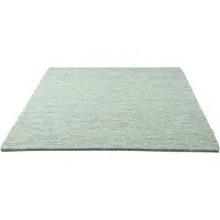 Sansibar 1100000002199 "Hörnum", grün, B:140cm H:12mm L:200cm, Schurwolle, Teppiche, 1100000002199, Handweb Teppich, meliert, reine gewalkte Wolle, handgewebt