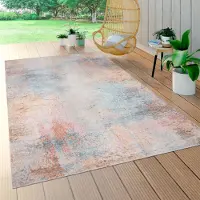 Paco Home In- & Outdoor Teppich Terrasse Küchenteppich Vintage Pastell Abstrakte Muster 80x150 cm