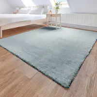 Andiamo Fellteppich "Lamm Fellimitat", blau (hellgrau), B:80cm H:20mm L:150cm Ø:80cm, Kunstfaser, Teppiche, Fellteppich, Kunstfell, sehr weicher Flor, waschbar