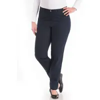 Kjbrand Chinohose "Betty Chino", Damen, Gr. 54 (27), K-Gr, blau (dunkelblau), Web, Obermaterial: 60% Baumwolle, 37% Polyamid, 3% Elasthan, bequem knöchellang, Hosen Chinohose, mit Komfortbund