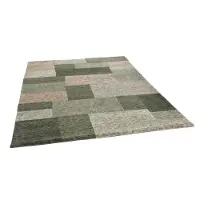 Theko Wollteppich "Dalas - 7709", rechteckig, 18 mm Höhe, reine Wolle, handgeknüpft, Patchwork Design