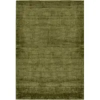 Tom Tailor Teppich HOME "Shine uni", grün (moos), B:85cm H:8mm L:155cm, Viskose, Teppiche, Teppich, Handwebteppich, 100% Viskose, handgewebt, mit elegantem Schimmer