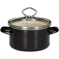 Krüger Haushaltswaren Krüger 317-24TR Fleischtopf 24cm TRIEST Email, schwarz/creme