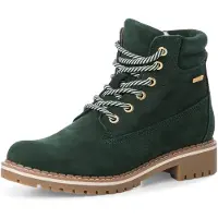 Tamaris Damen Warmfutter Stiefel Leder Blockabsatz Duo-Tex; GREEN, EU 37