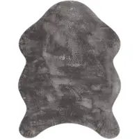 Paco Home Fellteppich "Pelt 640", grau (anthrazit), B:80cm H:16mm L:120cm, Polyester, Teppiche, Fellteppich, Kunstfell, Uni Farben, sehr weicher Flor