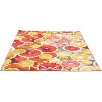 Sansibar Teppich "Rantum Beach 003", bunt (orange, multi), B:60cm H:5mm L:100cm, Polypropylen, Teppiche, Teppich, Flachgewebe, modernes Sommer Design, In- und Outdoor geeignet